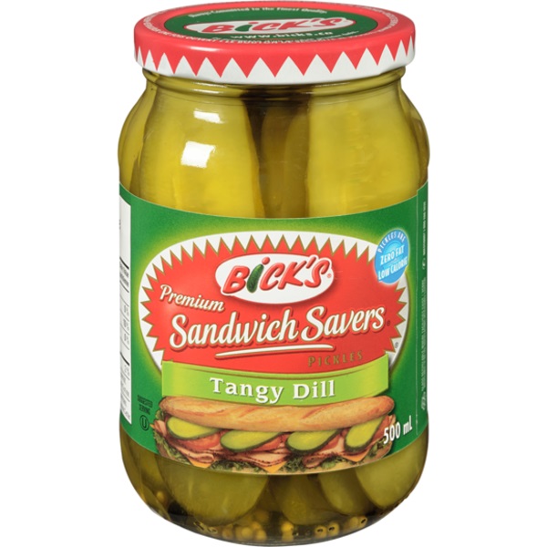 Bicks Sandwich Savers Tangy Dill Pickle Slices 500ml Fruitfull Offices